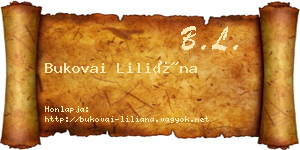 Bukovai Liliána névjegykártya