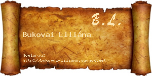 Bukovai Liliána névjegykártya